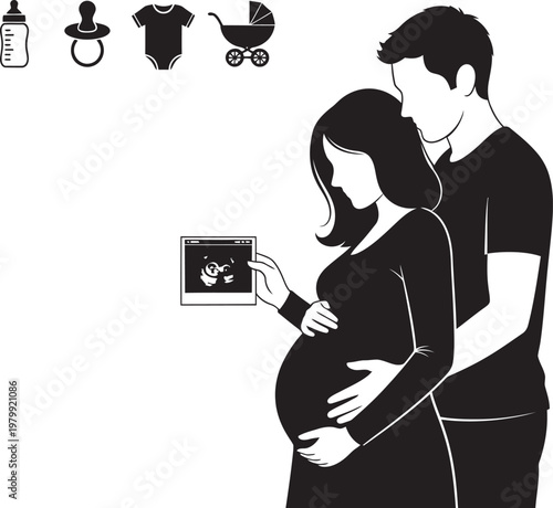 Expecting parents a silhouette of love and anticipation for a new arrival