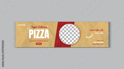 Eid al Adha Food menu and delicious pizza YouTube Channel Cover Template