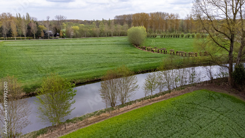aerial scots of scenic beauty in Lokeren (Daknam) - Belgium