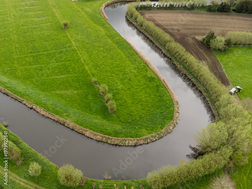 aerial scots of scenic beauty in Lokeren (Daknam) - Belgium