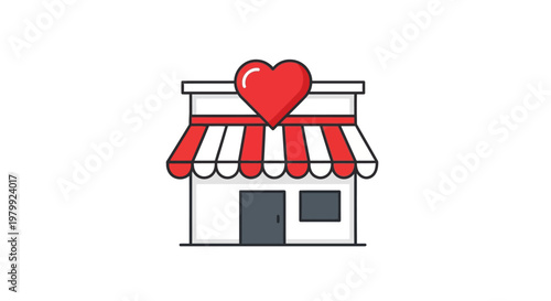 Small business storefront with heart.