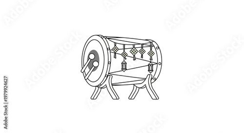 Drum with metal hoops and legs.
