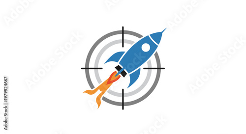 Rocket Ship Launching Into Space.