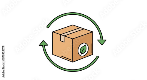 Eco friendly cardboard package recycling symbol.