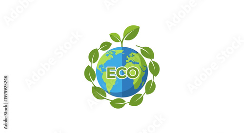 Eco Friendly Earth Globe Logo.