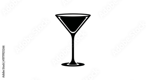 Black Martini Glass Silhouette Icon