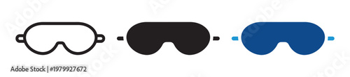 Eye mask icon sleep and relaxation accessory symbol in outline and solid style vector illustration