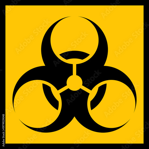 radioactive radiation symbol icon material and biohazard yellow warning danger sign plaque template design
