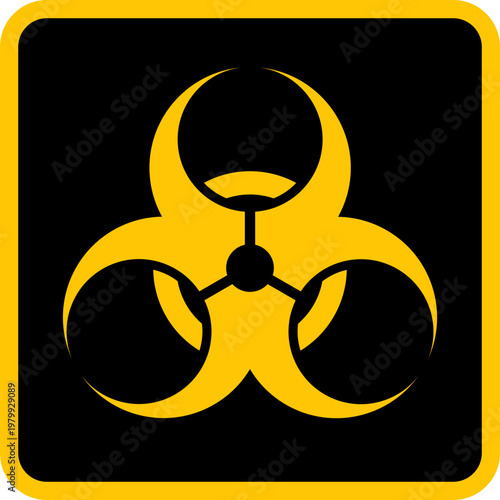 radioactive radiation symbol icon nuclear material and biohazard warning danger sign plaque template design