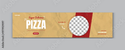 Eid al Adha Food menu and delicious pizza LinkedIn Cover Banner Template