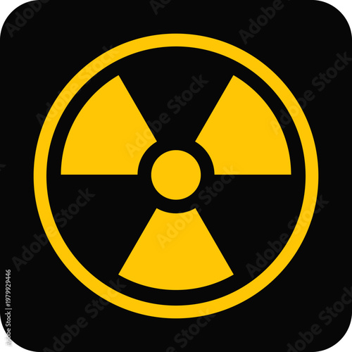 radioactive symbol icon radiation nuclear material and biohazard yellow sign warning template design