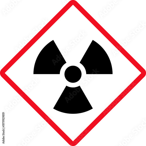 radioactive hazard icon symbol radiation material warning danger sign isolated plaque template design