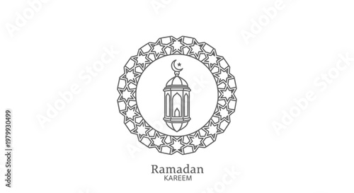 Ramadan lantern symbol with floral pattern.