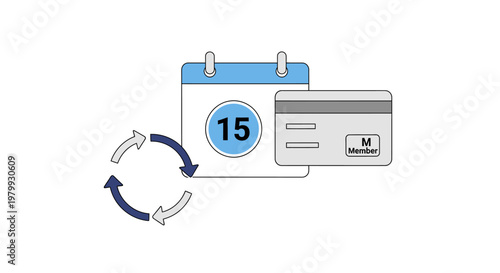 Recurring payment calendar subscription concept.