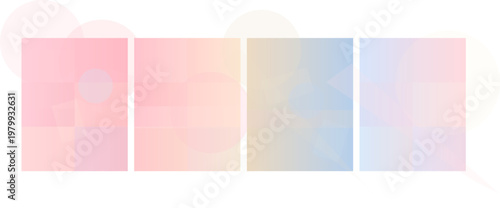 Abstract pastel gradient backgrounds with soft color transitions and subtle circular elements creating a serene and ethereal aesthetic.
