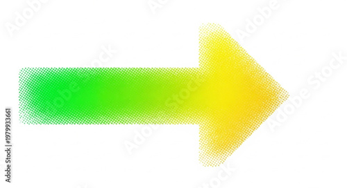 Green To Yellow Directional Arrow Illustration Graphic.