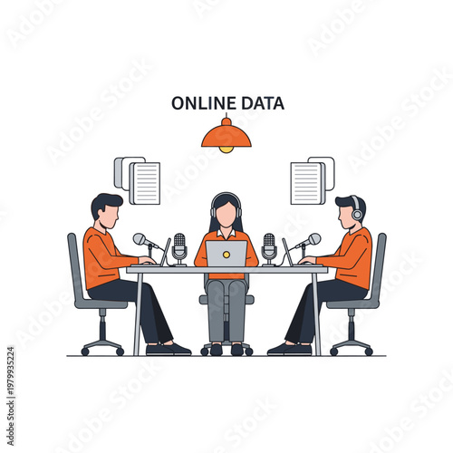Three individuals participating in an online data discussion session
