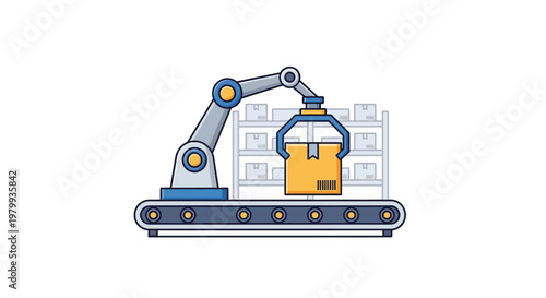 Industrial robotic arm machine technology.