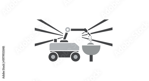 Industrial robotic arm machine welding.