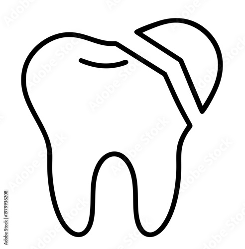 Chipped Tooth with Broken Enamel Fragment, Dental Damage and Trauma