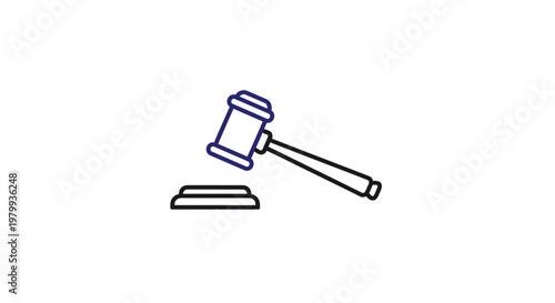 Gavel and sound block icon.