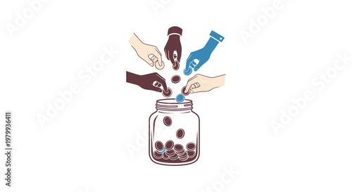 Glass jar with soda bottles inside.