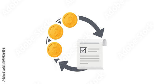 Golden coins and checklist document.