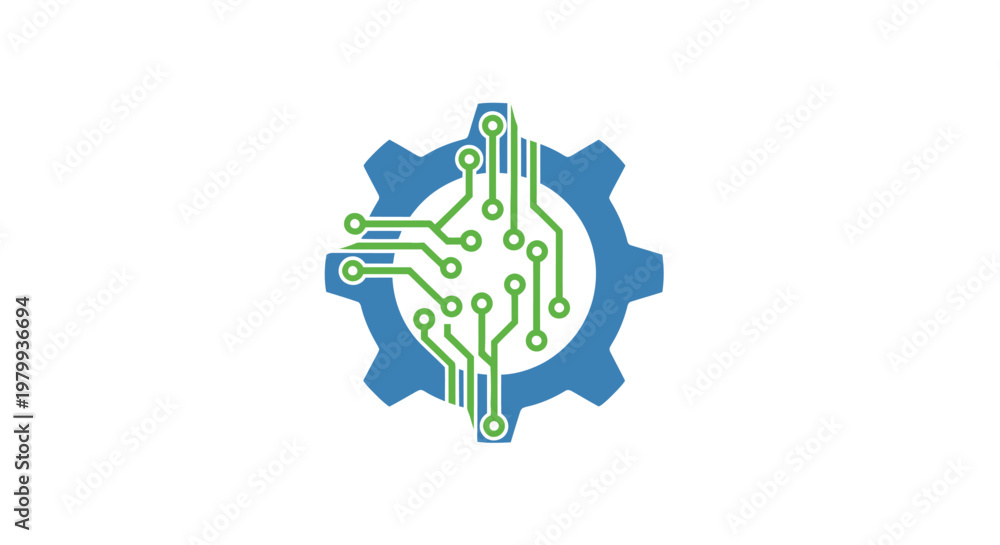 Fototapeta premium Circuit board gear technology symbol.