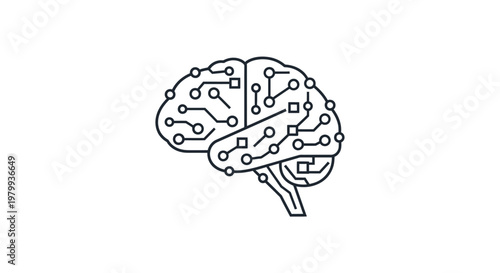 Circuit board brain illustration.