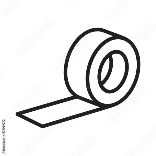 Simple line drawing of a roll of white adhesive tape
