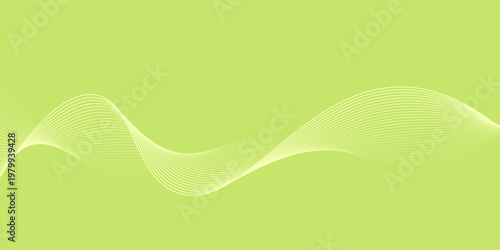 Abstract background with waves for banner. Web banner size. Vector background with lines. Element for design isolated. Green gradient. Spring, summer. Eco, vegan, nature