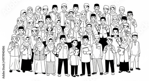 Group of People in Traditional Attire Posing for a Portrait.