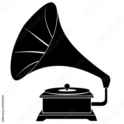 Old Fashioned Gramophone Silhouette