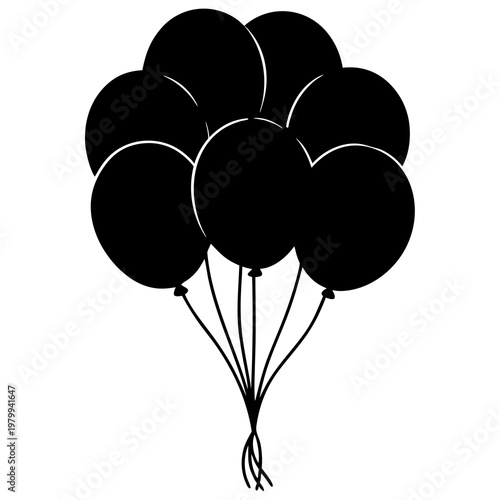 Tied Balloon Bunch Silhouette