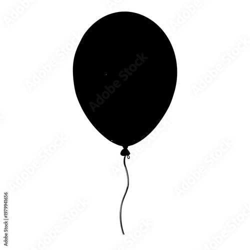 Balloon Tied To String Silhouette