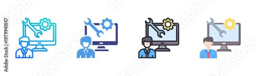 Software Engineer Ico Set Multiple Style Collection