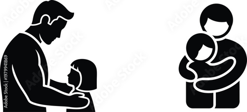 Touching father day illustration dad and baby a heartwarming family moment