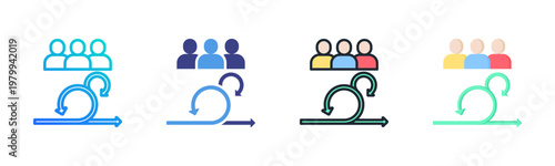 Agile Team Icon Set Multiple Style Collection