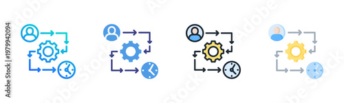 Workflow Icon Set Multiple Style Collection