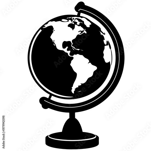 Canvastavla Globe With Stand Silhouette