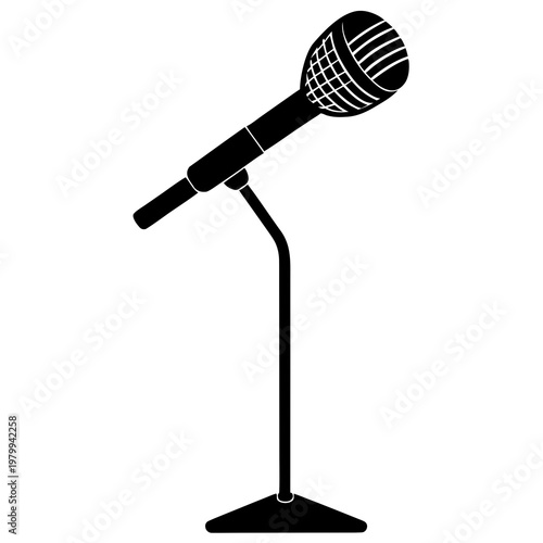 Microphone On Stand Silhouette