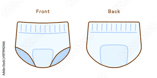 ショーツ型ナプキンのイラストセット｜生理用品・吸水ショーツ