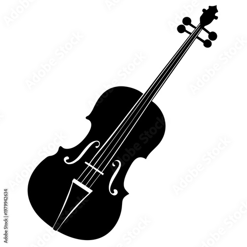 Violin With Bow Silhouette