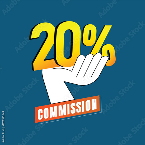 20 Percent Commission, text effect design