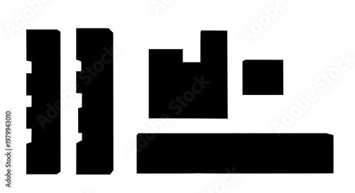 Modular Furniture Vector Icons – Stackable Cabinet Storage System