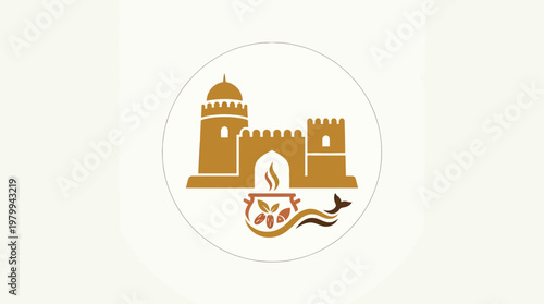 Stylized Logo Featuring a Fortified Structure