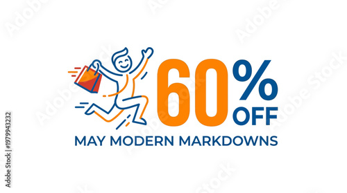 Shopaholic Running With Shopping Bag 60% Off May Sale