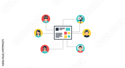 People connected to central document.