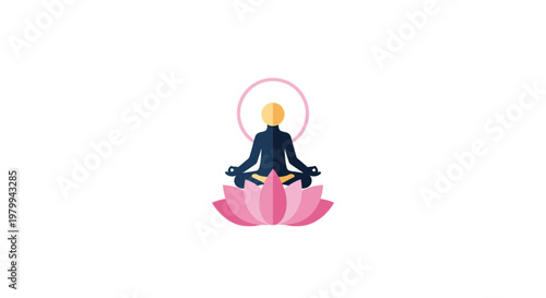 Person meditating in lotus position.