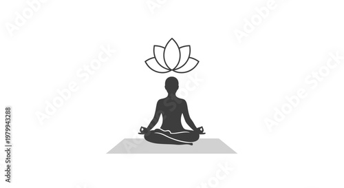 Person meditating in lotus position.